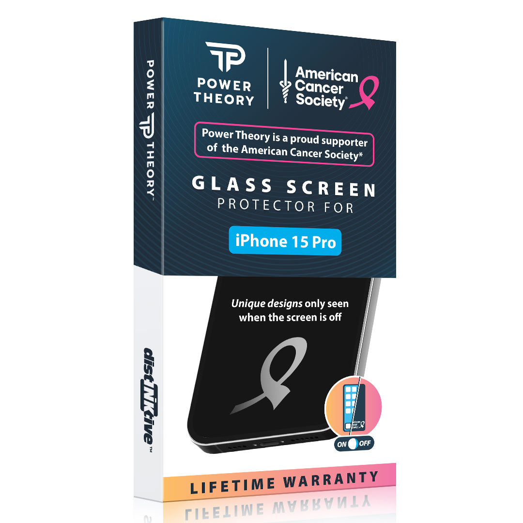 iPhone 15 Pro Tempered Glass Screen Protector Benefitting The American Cancer Society [2-Pack] Cover