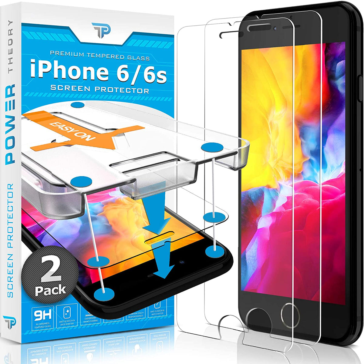 iPhone 6S / iPhone 6 Tempered Glass Screen Protector [2-Pack] Cover