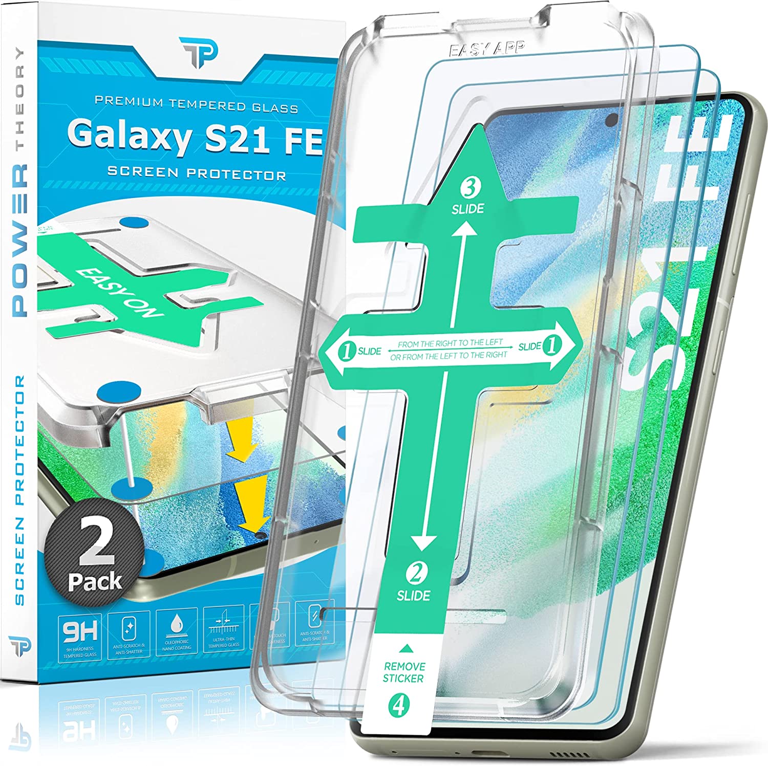 Samsung Galaxy S21 FE 5G Steel 360 Antimicrobial Tempered Glass Screen  Protector with Alignment Tray and Pure Pledge up to $100