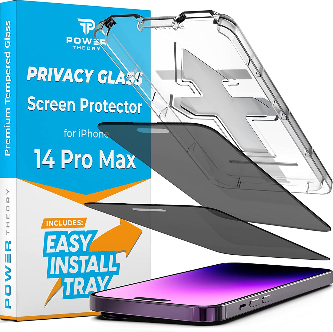 iPhone 14 Pro Max Tempered Glass Privacy Screen Protector [2-Pack] (PT-14PMAX-PG) Preview #1