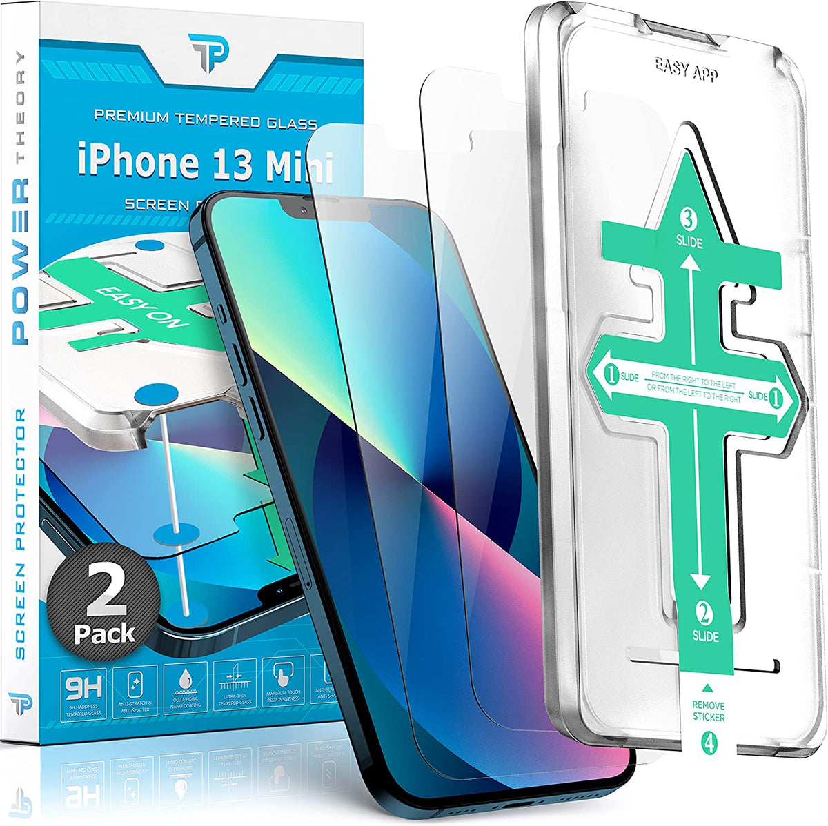 iPhone 13 Mini Tempered Glass Screen Protector [2-Pack] Cover