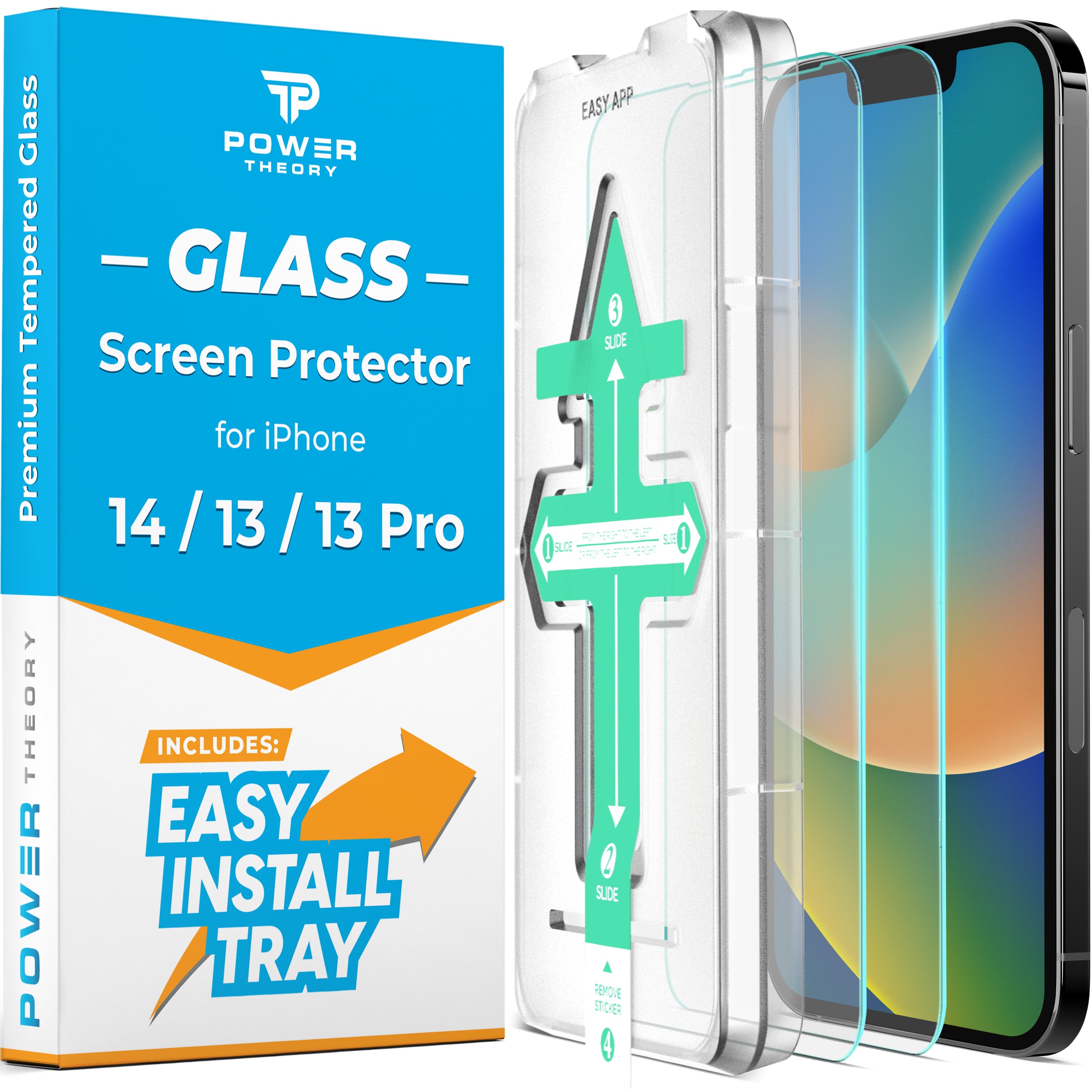 iPhone 14 Plus Tempered Glass Screen Protector [2-Pack] – Power Theory