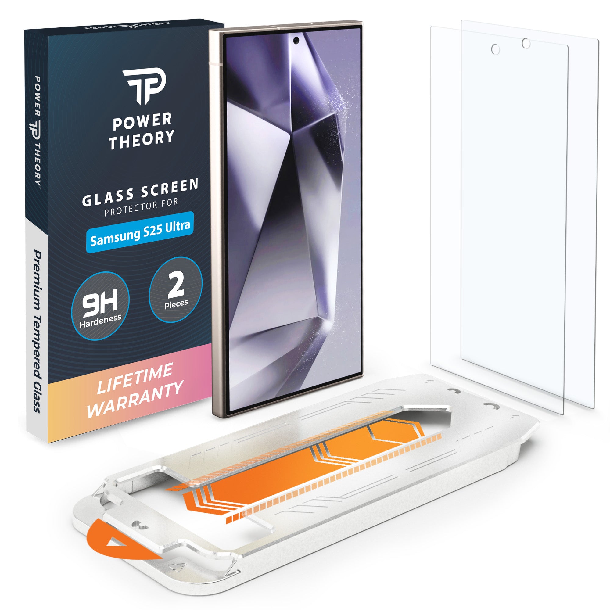Power Theory Designed for Samsung Galaxy S25 Ultra Screen Protector Tempered Glass 9H Hardness [2 Pack]