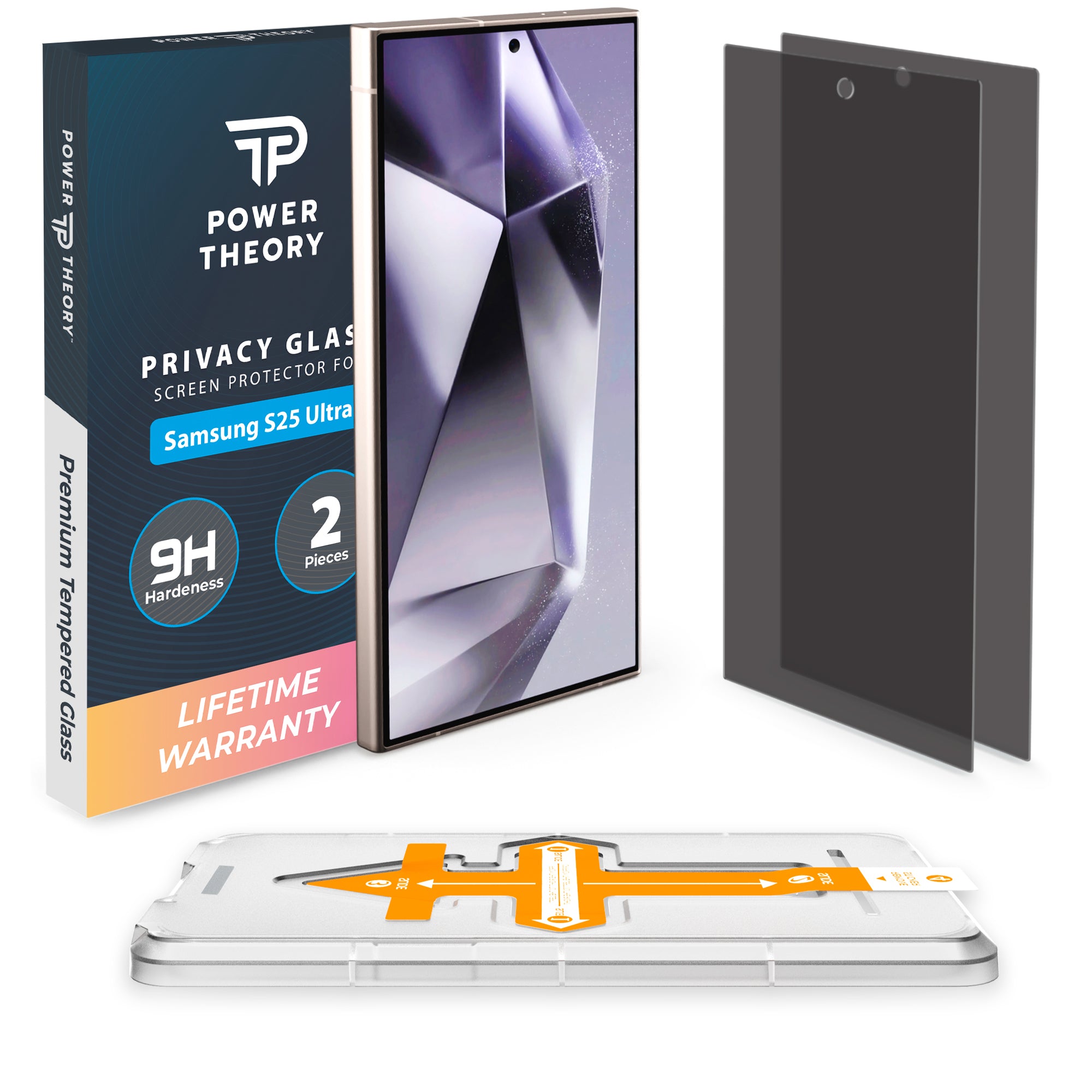 Power Theory compatible with Samsung Galaxy S25 Ultra Privacy Screen Protector Tempered Glass Ultra 9H Hardness, Anti-Spy [2 Pack]