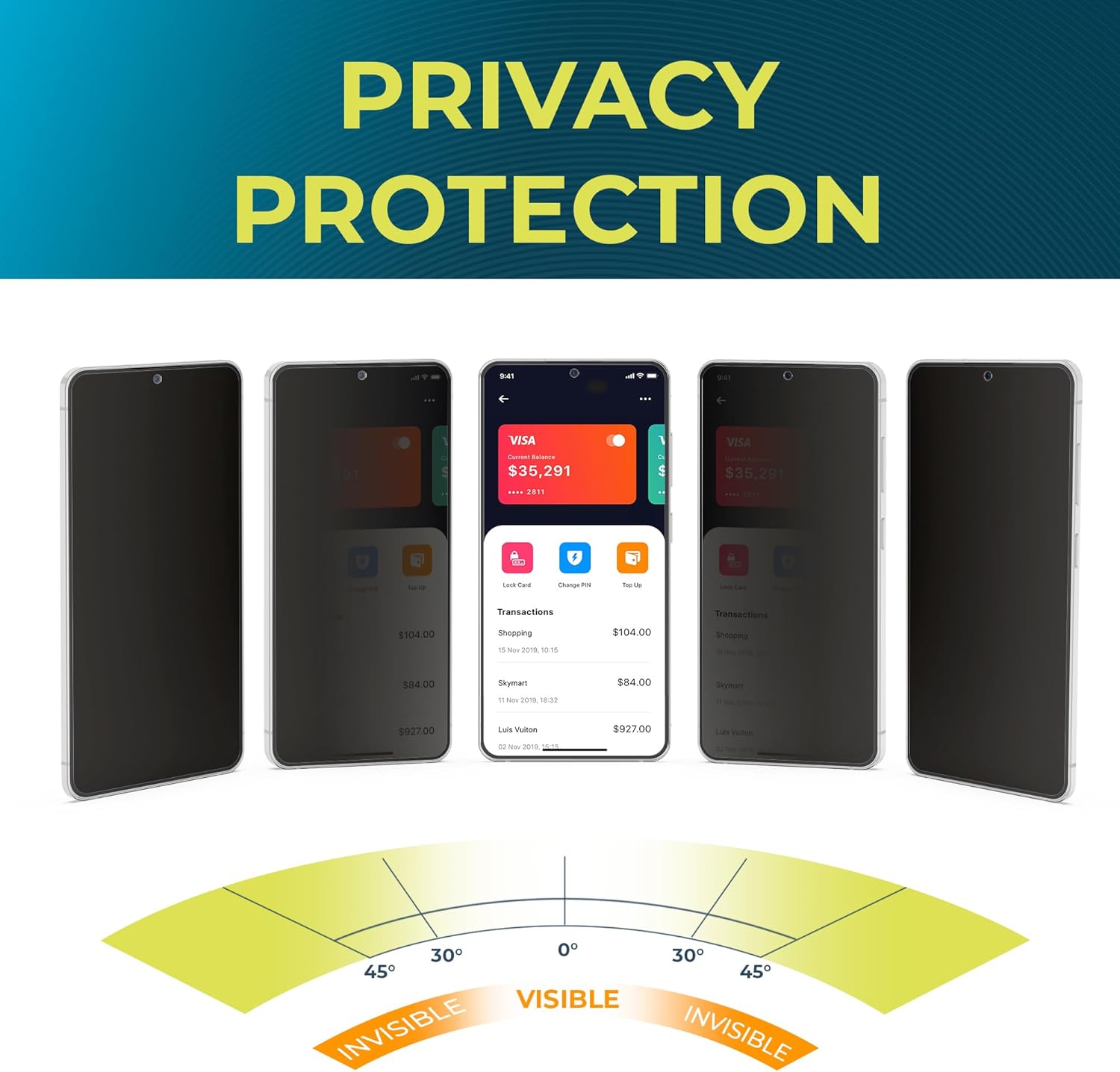 Power Theory compatible with Samsung Galaxy S25 Privacy Screen Protector Tempered Glass Ultra 9H Hardness, Anti-Spy [2 Pack]