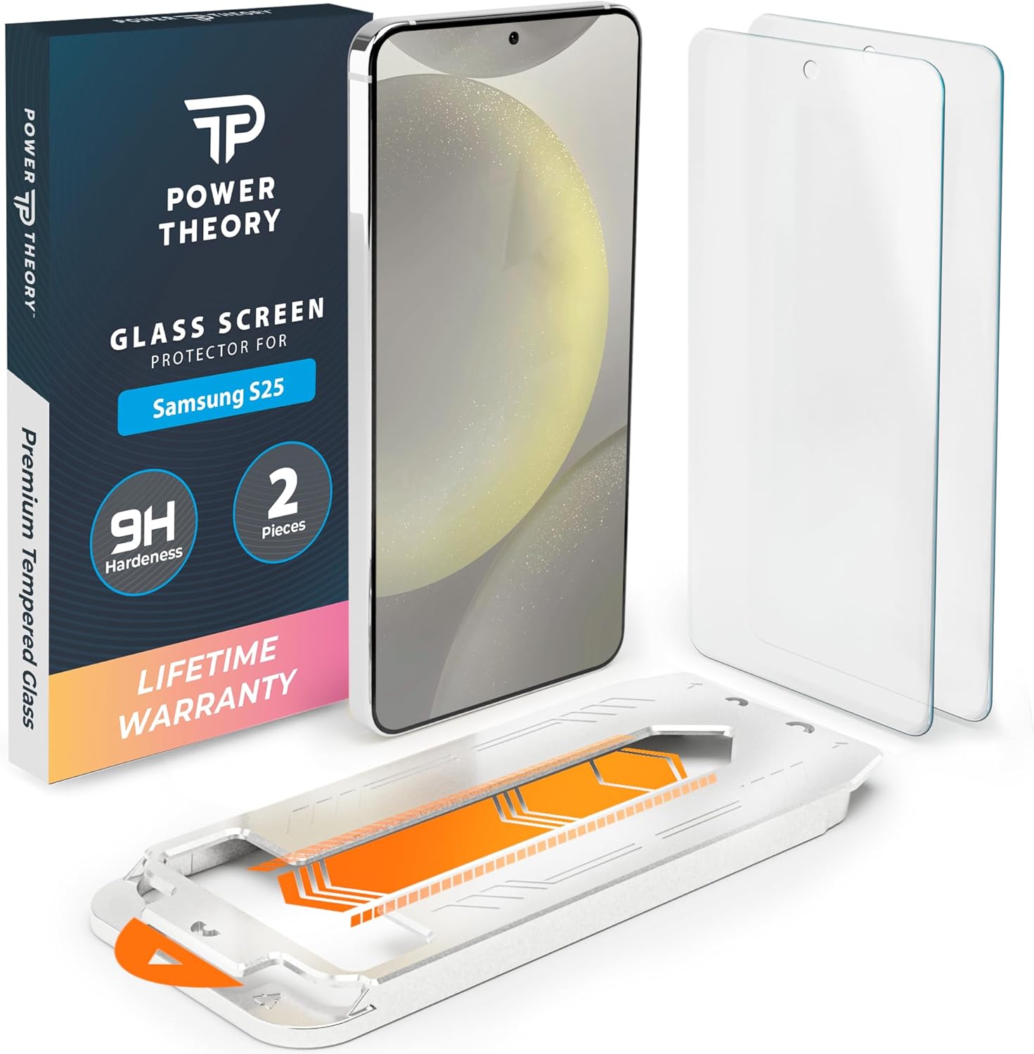 Power Theory Designed for Samsung Galaxy S25 Screen Protector Tempered Glass 9H Hardness [2 Pack]