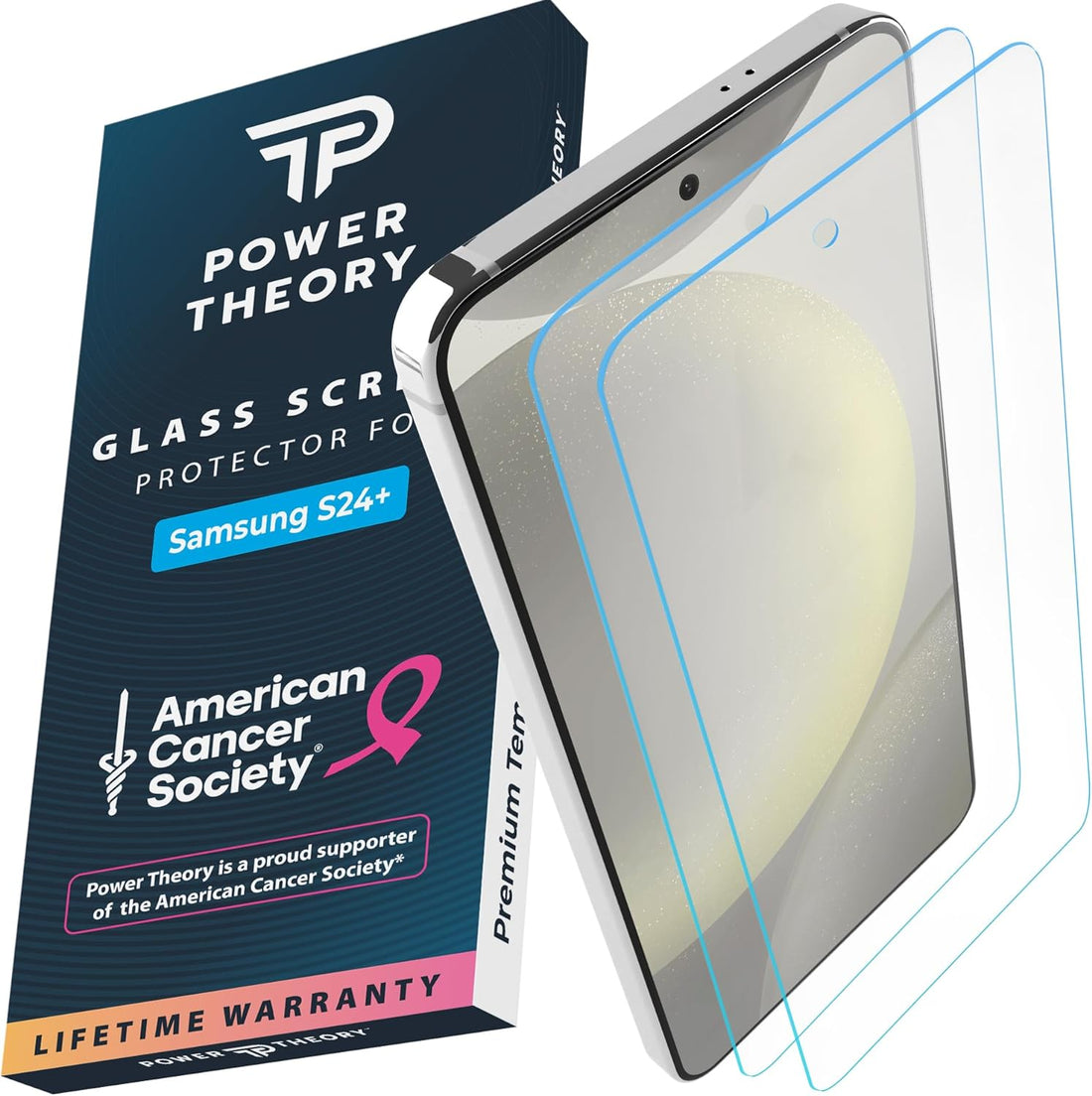 Samsung S24 Plus Tempered Glass Screen Protector Benefitting The American Cancer Society [2-Pack] Preview #1