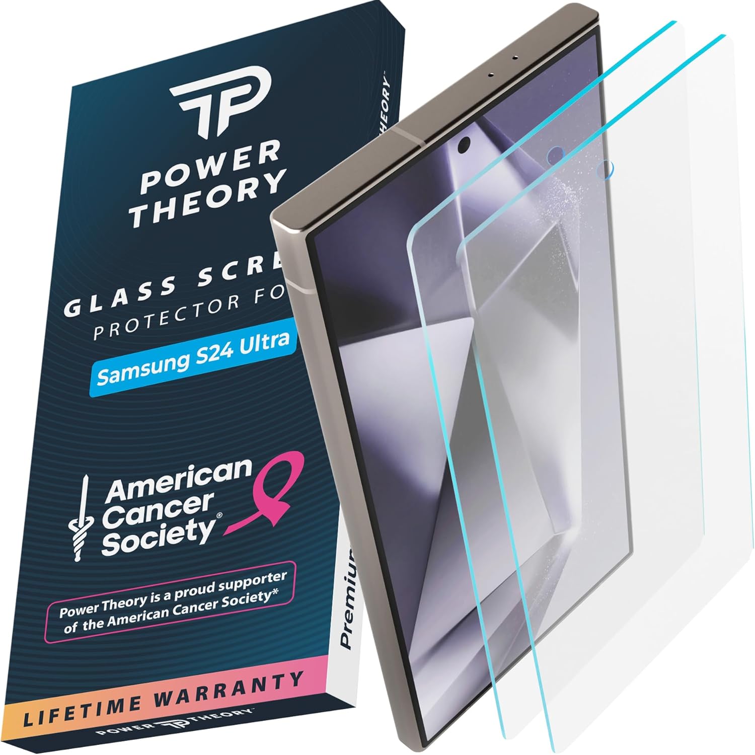 Samsung S24 Ultra Tempered Glass Screen Protector Benefitting The American Cancer Society [2-Pack]