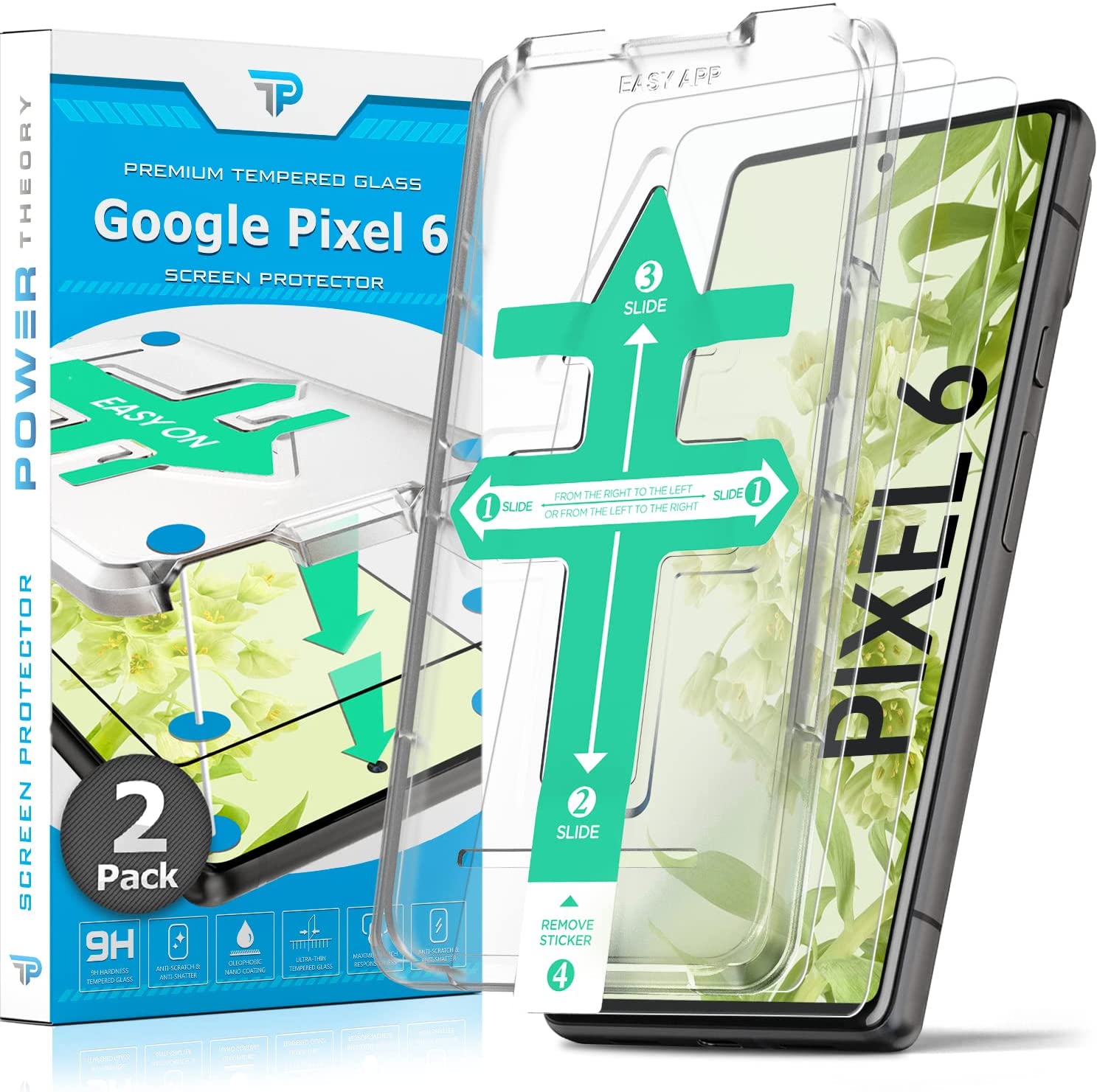 Google Pixel 6 Tempered Glass Screen Protector [2-Pack]