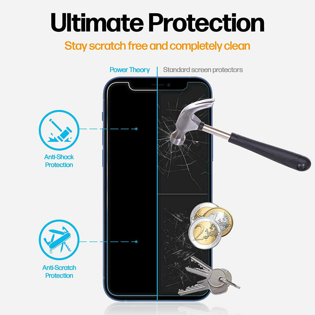 iPhone 12 Pro / iPhone 12 Tempered Glass Privacy Screen Protector [2-Pack] Preview #2