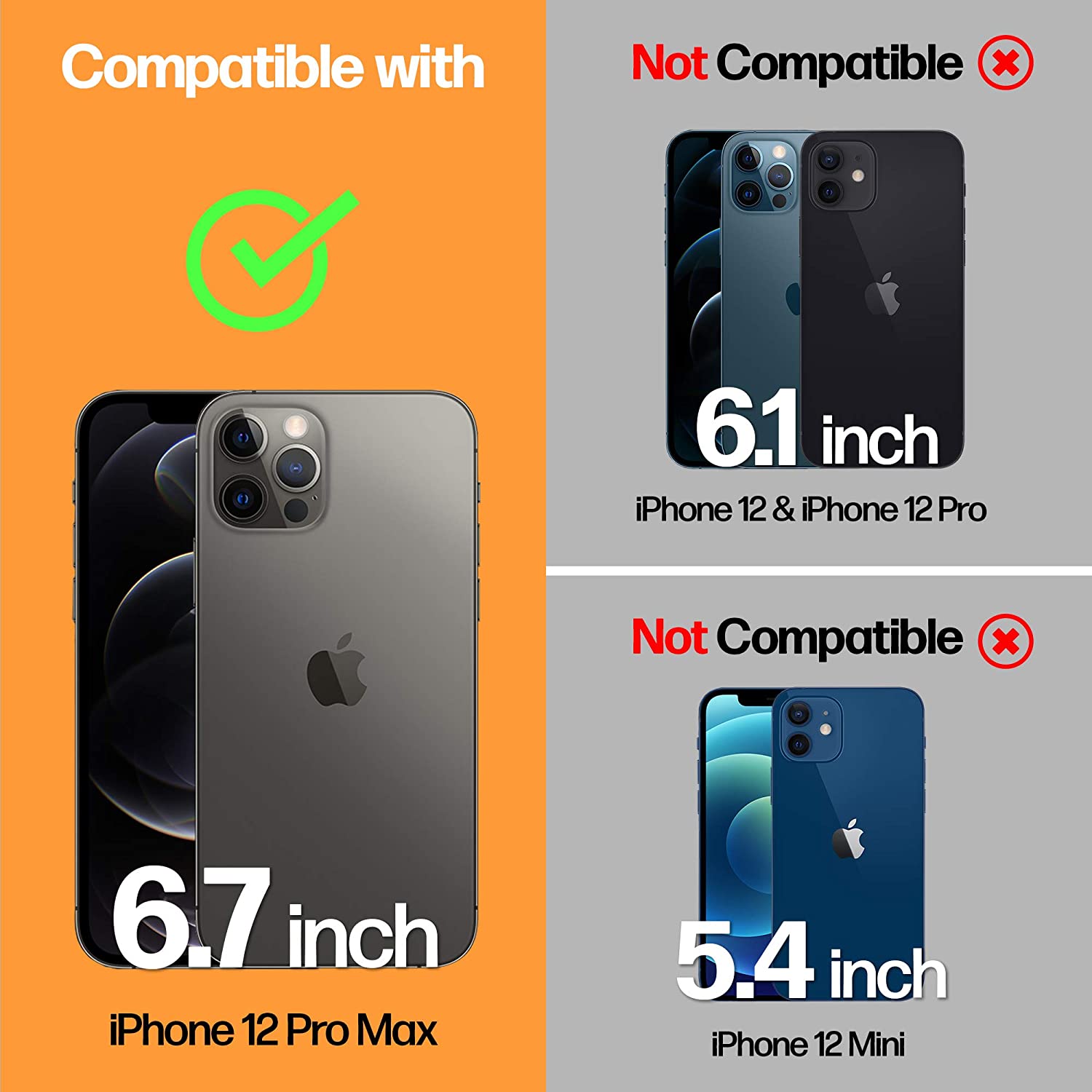 iPhone 12 Pro Max Tempered Glass Camera Lens Protector [3-Pack]