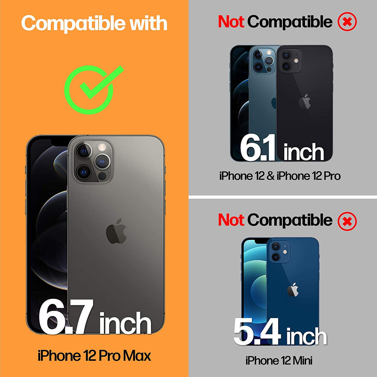 iPhone 12 Pro Max Tempered Glass Camera Lens Protector [3-Pack] Cover