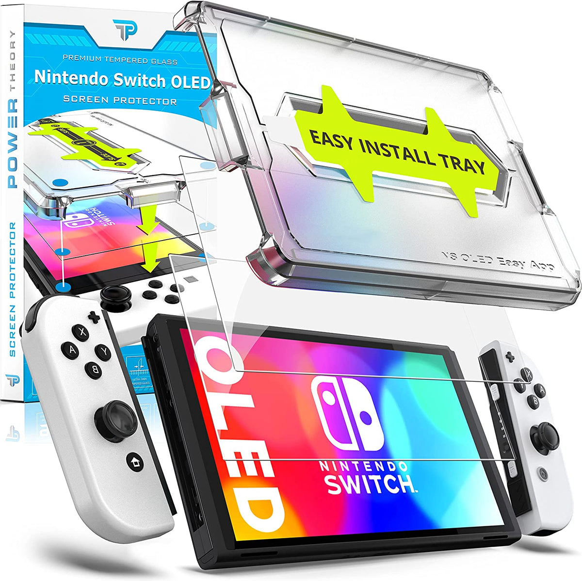 Nintendo Switch OLED 2021 Tempered Glass Screen Protector [2-Pack] Cover