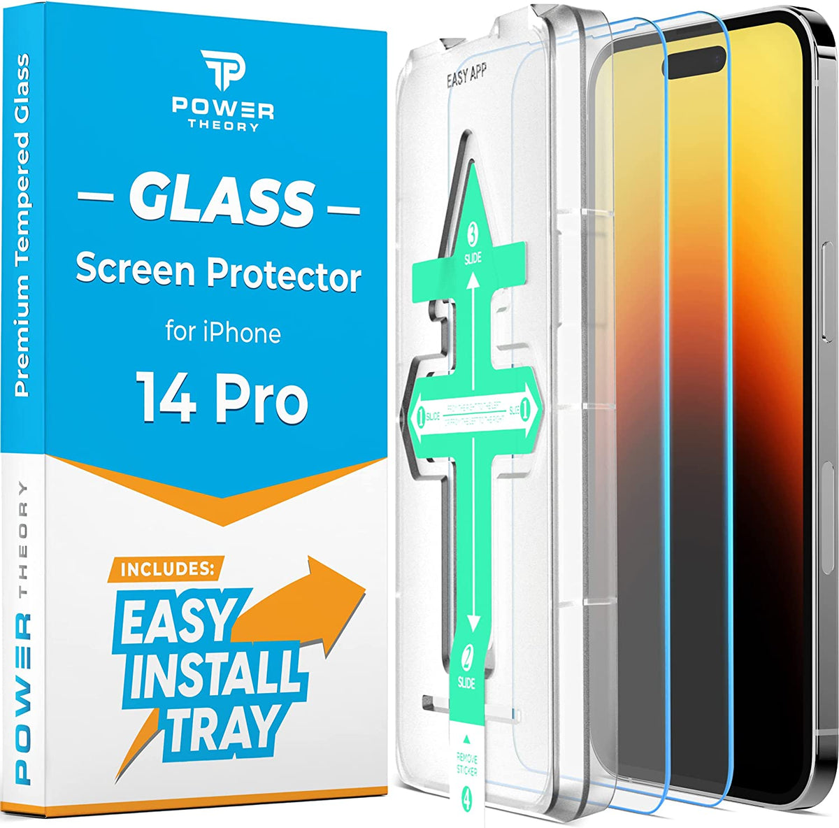 iPhone 14 Pro Tempered Glass Screen Protector [2-Pack] Cover