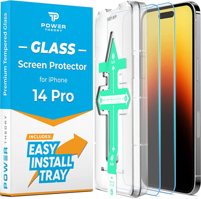 iPhone 14 Pro Tempered Glass Screen Protector [2-Pack] – Power Theory