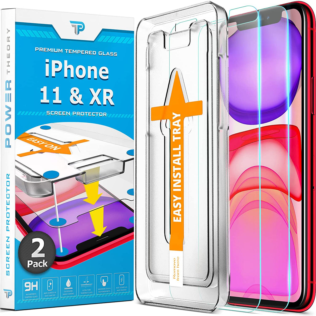 iPhone 11 / iPhone XR Tempered Glass Screen Protector [2-Pack] Cover