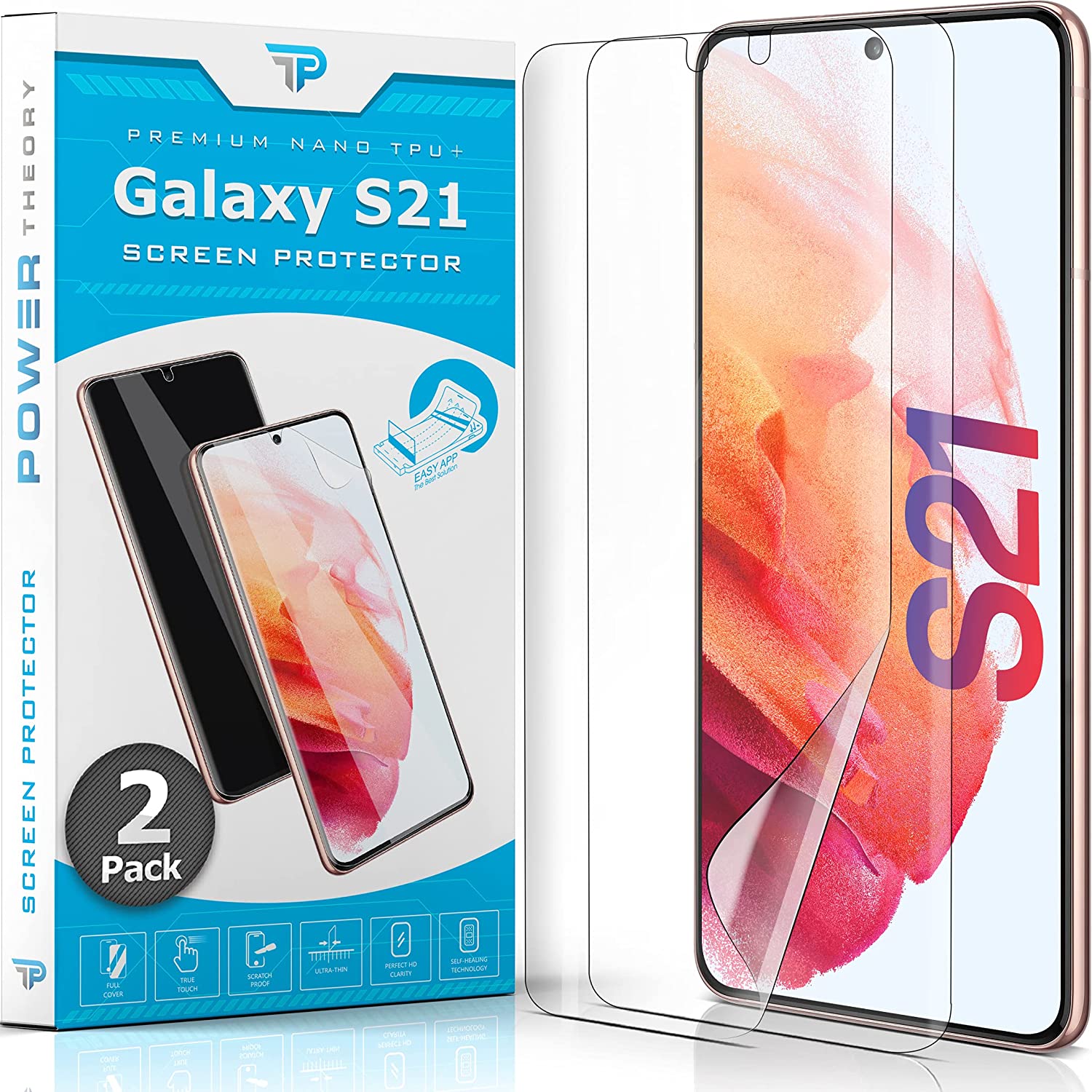 Samsung Galaxy S21 Anti-Scratch Screen Protector Film [2-Pack]