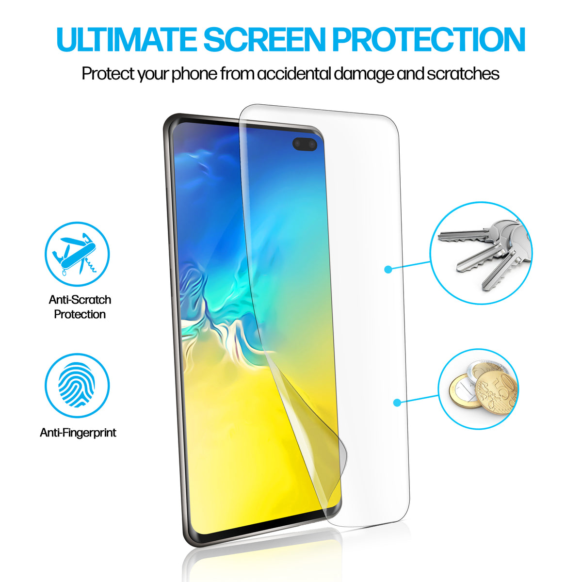 Samsung Galaxy S10 Plus TPU Anti-Scratch Screen Protector Film [2-Pack] Cover