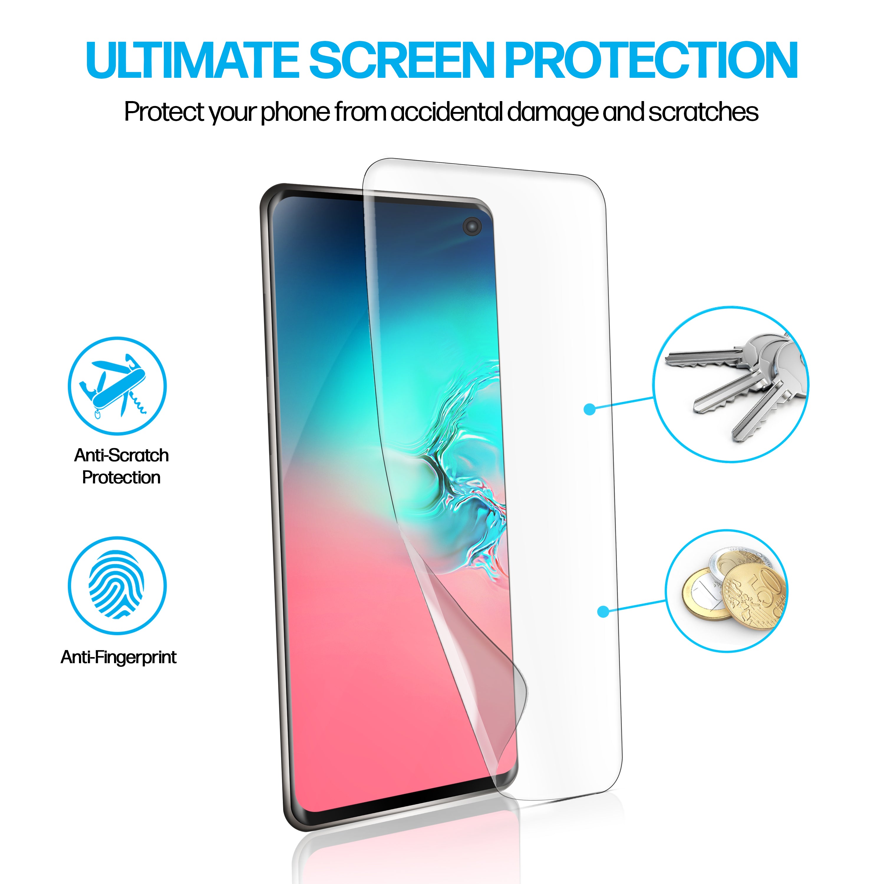 Samsung Galaxy S10 TPU Anti-Scratch Screen Protector Film [2-Pack]