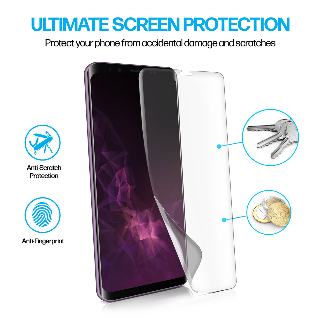 Samsung Galaxy S9 Plus TPU Anti-Scratch Screen Protector Film [2-Pack] Preview #7