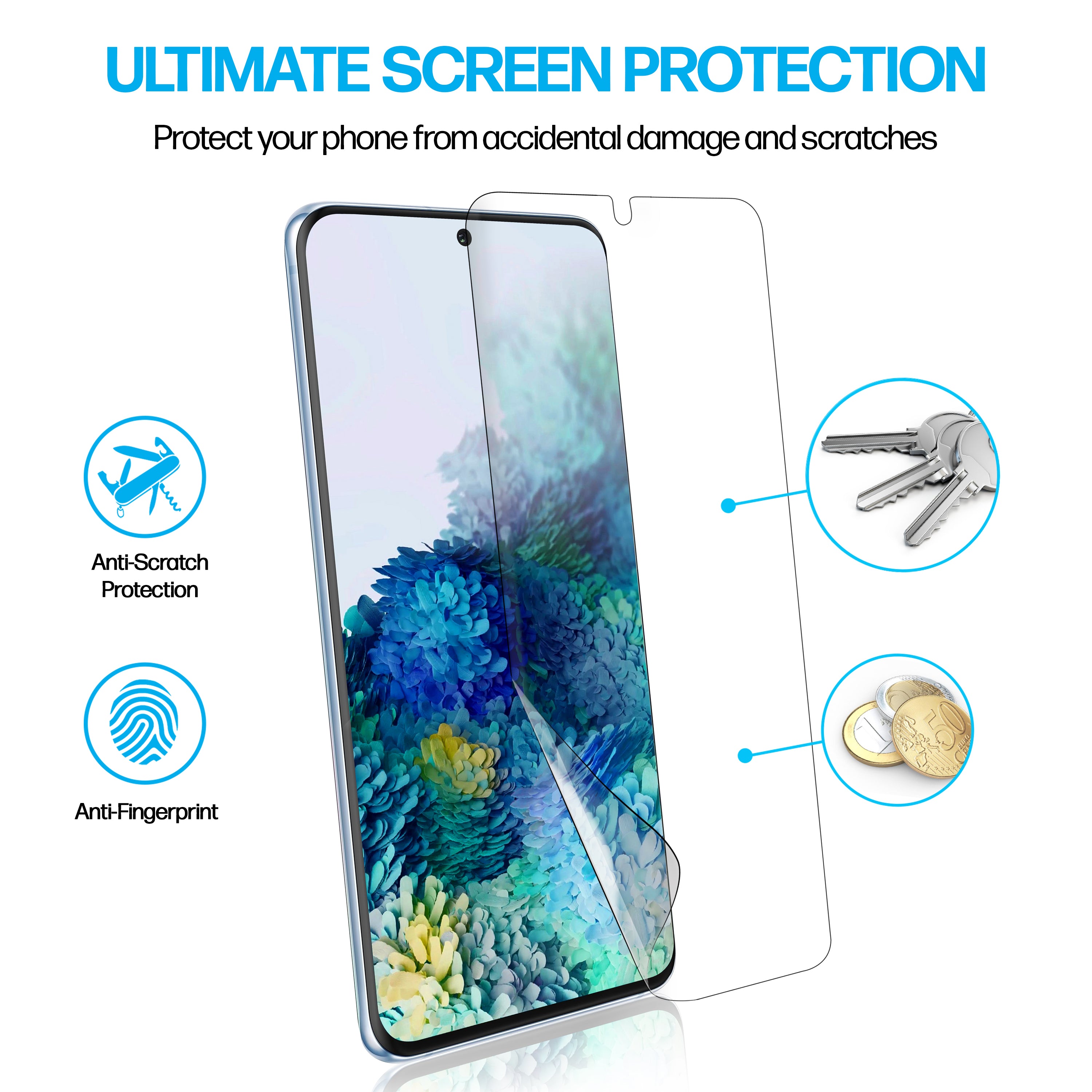 Samsung Galaxy S20 Plus TPU Anti-Scratch Screen Protector Film [2-Pack]