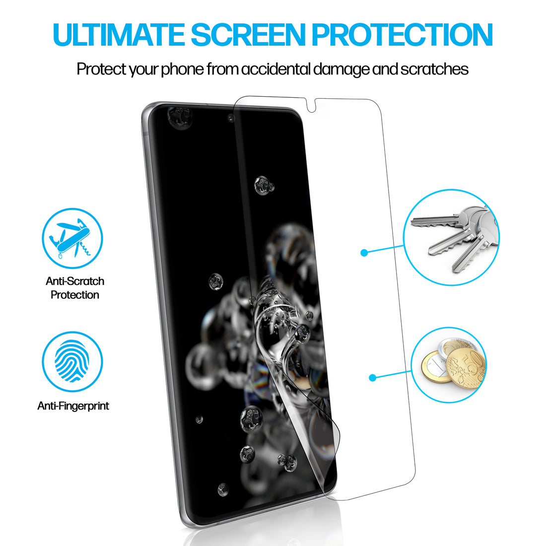 Fortress Curved Screen Protector for Samsung Galaxy S20+ Plus (Not S20/S20  Ultra/FE) with $200 Device Coverage and Precise Installation Tool [Scratch